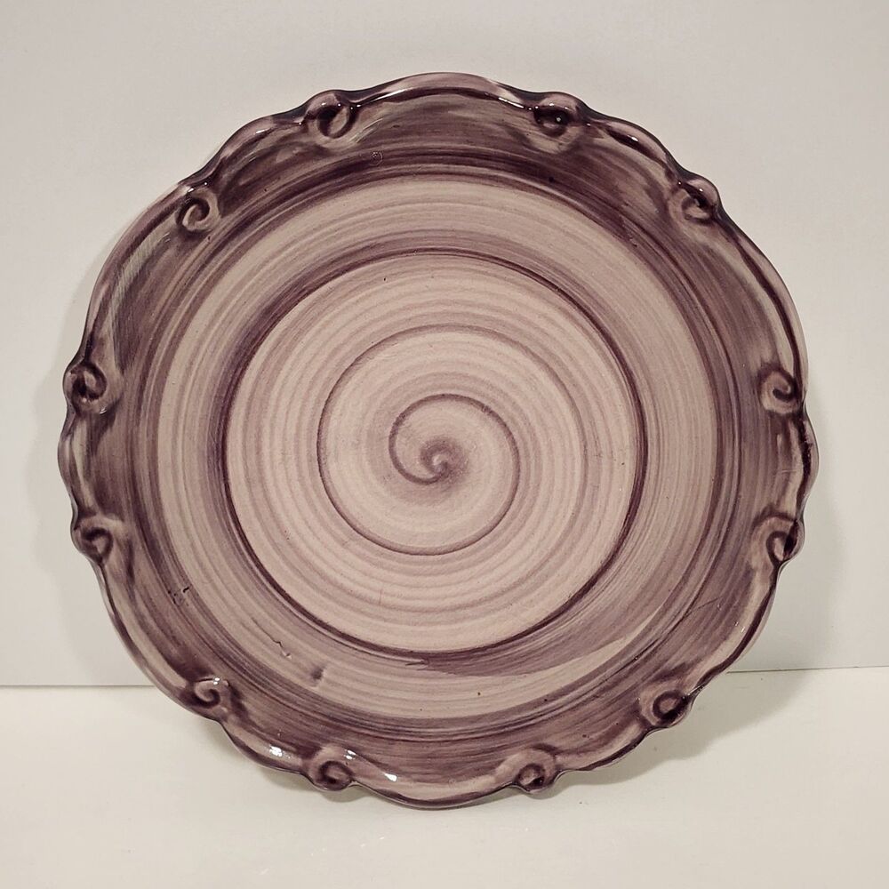 California Pantry Classic Ceramics Plate Trivet Cobalt Purple Swirl 2003 6.5 in